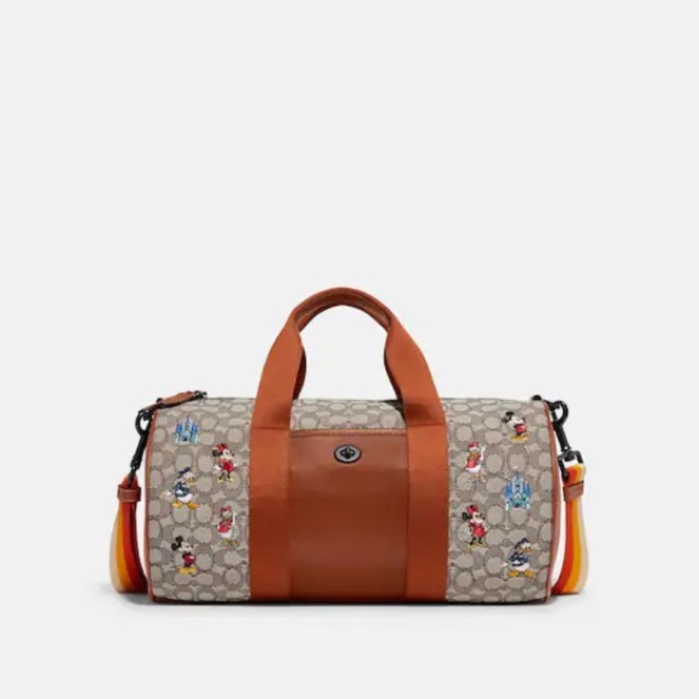 Disney X Coach Duffle Bag Signature Textile Jacquard w/ Mickey Mouse Embroidery